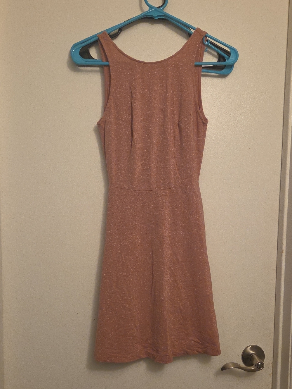 Divided Shimmery Dusty Rose Mini Dress